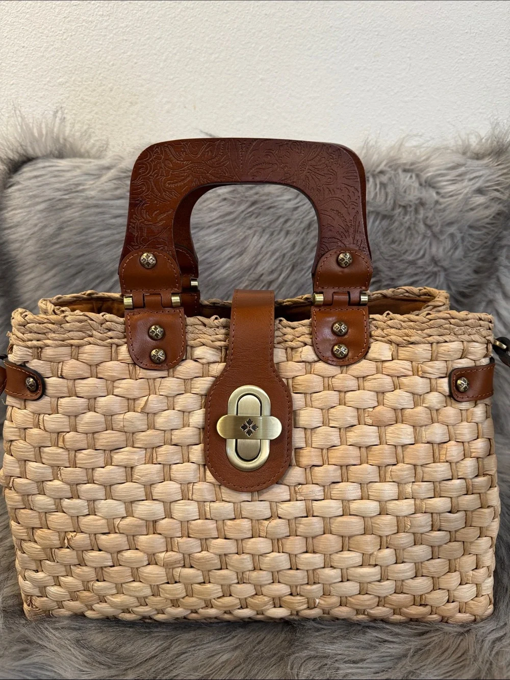 Patricia Nash Tote with Brown Leather Trim